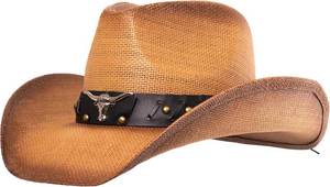 lot 8939 image: grinderPUNCH Straw Cowboy Hat for Men Women Western Cowgirl Outback Sun Hat