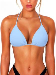 lot 8950 image: OZICERD String Bikini Tops for Women Triangle Bikini Top Black Small