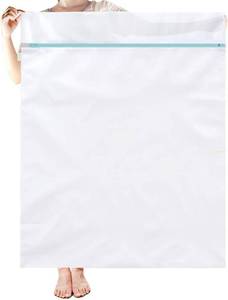 lot 8975 image: OTraki Large Mesh Washing Bag 43 x 35 in XXL Laundry Bag, Blue