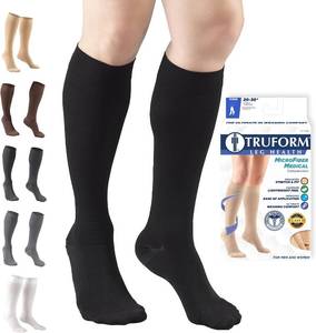 lot 8977 image: Truform 20-30 mmHg Compression Stockings, Unisex, Knee-High, Closed Toe