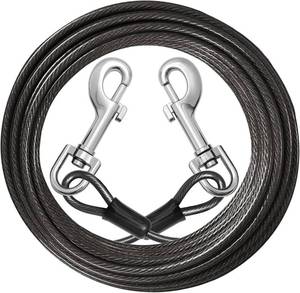 lot 8978 image: Jenico Dog Tie Out Cable 10ft Heavy-Duty Yard Leash, Reflective, Chew-Proof