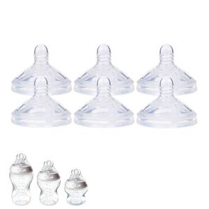 lot 8980 image: Tommee Tippee Silicone Nipples Replacement, Natural Start, Size M, 6 Pack