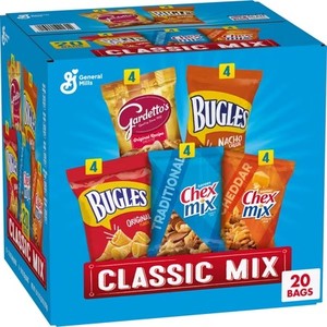 lot 9008 image: Snack Mix Variety Pack, Bugles, Gardettos, Chex Mix, 20 ct, 28 oz