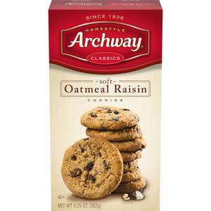 lot 9031 image: 2 Packs Archway Cookies, Classic Soft Oatmeal Raisin Cookies, 925 Oz