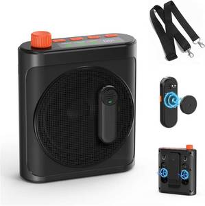 lot 9106 image: Wireless Voice Amplifier for Teachers with 2 Lavalier Mics, Rechargeable