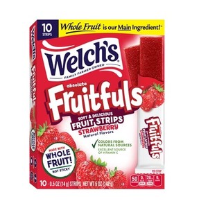 lot 9167 image: 2 Boxes Welchs Fruitfuls Strawberry Soft Fruit Strips, .5 oz (10 pack)