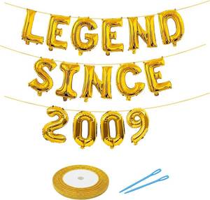 lot 9200 image: 17th Birthday Decorations Golden Banner, 16 Letters, Ribbon & DIY Kit (17)