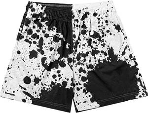 lot 9224 image: BOOMLEMON Mens Mesh Graphic Print Shorts, Casual Workout Gym Running XL