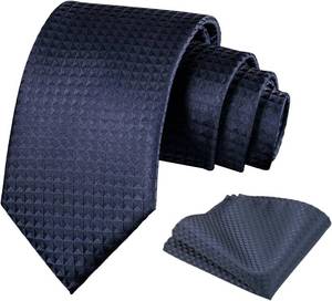 lot 9230 image: Alizeal Mens Solid Color Tie with Pocket Square 3.15inches Necktie Set