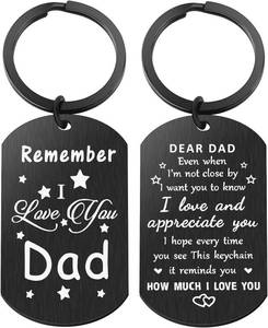 lot 9234 image: Fathers Day Gifts for Dad from Daughter or Son - I Love You Dad Keychain