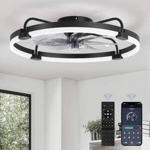 LEDIARY 24" Ceiling Fan with Light & Remote, DC Motor