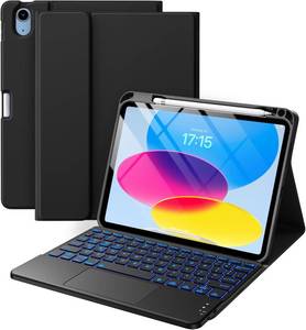 lot 12210 image: for iPad A16 11th10th Gen Case with Keyboard, Detachable Keyboard, Black