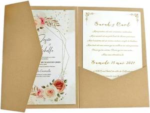 lot 12216 image: MillaSaw Pocket Invitation Cards 25pcs Wedding Anniversary (Dark Champagne)