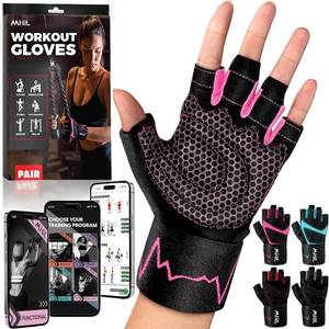 lot 12220 image: MhIL Workout Gloves for Women - Breathable Gym Gloves with Palm Protection small