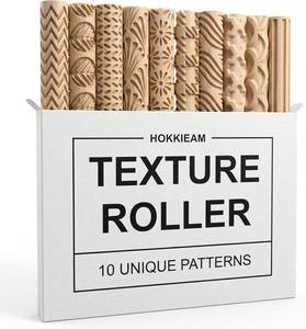 lot 12221 image: Hokkieam Clay Texture Rollers, 10 Pcs Polymer Clay & Pottery Tool