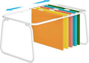 lot 12233 image: Marbrasse Hanging File Folder Frame, Adjustable Letter Size 16-25 in White