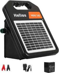 lot 12238 image: 10 Miles Solar Fence Charger with DayNight Mode, 0.16J Portable Solar