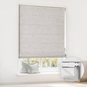 lot 12246 image: LazBlinds No-Drill Cordless Roman Shades, 36W x 48H, Grey