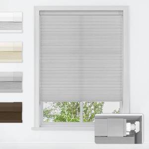 lot 12247 image: LazBlinds No Drill Cordless Cellular Shades, 45W x 48H, Grey, Privacy