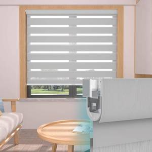 lot 12248 image: MYshasde Custom Size Zebra Blinds Cordless No Drill Day & Night Shades Gray 29.