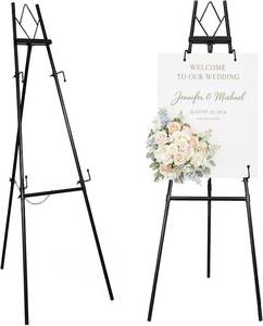 lot 12262 image: 53.9 Black Easel Stand for Sign Heavy-Duty Metal Display with Storage Bag