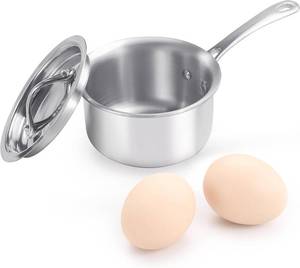 lot 12272 image: Mini Sauce Pan with Lid, Tri-Ply Stainless Steel, Stay-Cool Handle - Silver