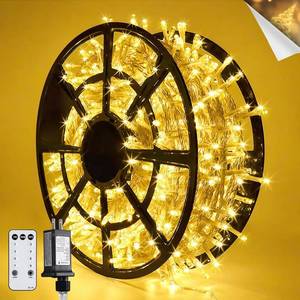 lot 12276 image: JMEXSUSS 168ft 600 LED String Lights Outdoor Christmas - Plug-in Remote