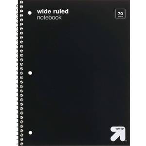 lot 12297 image: up&up Wide Ruled 1-Subject Spiral Notebook, 70 Pages 5-Pack