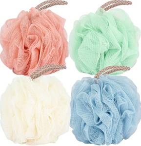 lot 12342 image: Loofah Sponge Shower Loofahs, 4 Colors Sponges 60g Luffa Scrubbers, 4 Pack