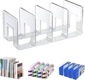 lot 12350 image: Marte Vanci Clear Acrylic File Sorter & Purse Organizer, 4-Section Holder 2pcs