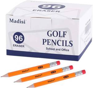 lot 12365 image: Madisi Mini Golf Pencils with Eraser, 96 Count, #2 HB Pre-Sharpened, 3.5