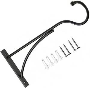 lot 12371 image: Black Metal Garden Hook - Foliage & Bird Feeders PowderCoated Steel Hook