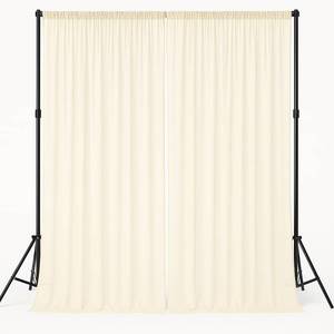 lot 12372 image: AK TRADING CO IFR Chiffon Drapes Panels-Backdrop Curtains (115 x 120, Ivory)