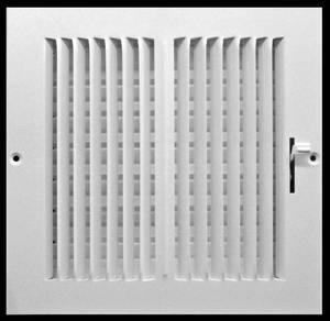 lot 12373 image: HVAC Premium 6W x 6H 2-Way-Flat Stamped Steel Vent Cover, White