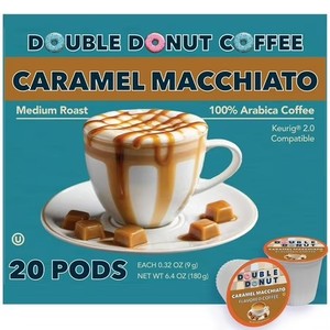 lot 12395 image: Double Donut Coffee Caramel Macchiato Pods, Keurig, 20 Count
