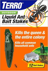 lot 12432 image: TERRO Outdoor Liquid Ant Bait Stakes, 12-Pack, Ready-to-Use Ant Killer Trap