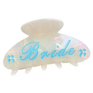 lot 12510 image: Bride Claw Hair Clips   Acrylic with Pearl Bow 10 pack