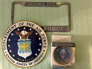 lot 159 image: Air Force License Plate Cover, Stepping Stone and Coasters