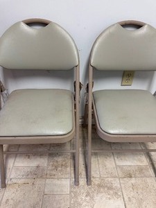 lot 222 image: Padded Metal Chairs