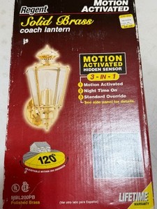 lot 130 image: Brass Motion Light, New in Box