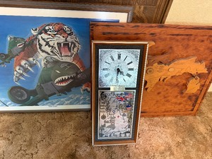 lot 117 image: Military Wall Art - Tiger Strike is SignedNumbered, Clock and Wood Upper Peninsula of Michigan