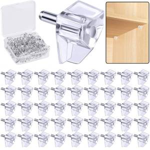 lot 1012 image: 3 Millimeters or 18 Inch Shelf Support Peg��Support Cabinet Shelf Pins��Clear Plastic Replacement Peg Cabinet Shelf Supports Pins Shelf Holder Locking Pins (50 Pieces) - Retail $16