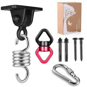 lot 1013 image: MDAIRC Heavy Duty Hanging Kit Swing Hangers and Hammock Spring and 360 Smooth Swing Swivel Spinner Kglobal Swivel Hook and Locking Snap Hooks for Wooden Sets��tire Swing Swivel, Seat Trapeze Yoga - Retail $36