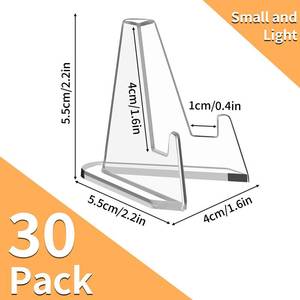 lot 1022 image: NIUBIER Card Display Stand, Arcylic Card Holder, Clear Mini Easel, 2.2 in - Retail $18