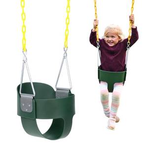 lot 1030 image: Eastern Jungle Gym Heavy-Duty High Back Full Bucket Toddler Swing, Green - Retail $45