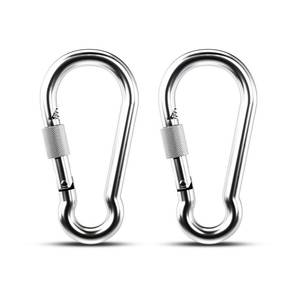 lot 1034 image: Kinlink 2 Pack 2inch Large Locking Carabiner Heavy Duty 304 Stainless Steel - Retail $16