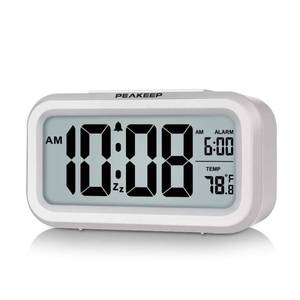 lot 1047 image: Peakeep Night Light Digital Alarm Clock Battery Operated Indoor Temperature - Retail $14