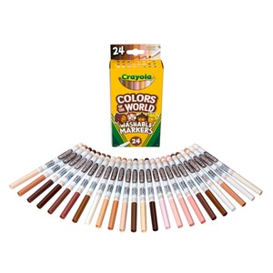 lot 1055 image: Crayola 24ct Colors of the World Fine Line Washable Markers, Skin Tone Art Tools, Elementary School Supplies, Drawing & Coloring Gift, Ages 3 - Retail $14
