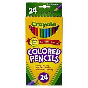 lot 1056 image: Crayola Colored Pencils  Assorted Colors  Pre-Sharpened  Adult Coloring  24 Count - Retail $14