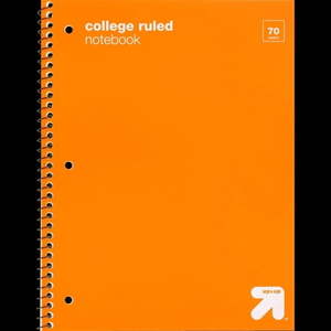 lot 1058 image: College Ruled Orange 1 Subject Flexible Plastic Cover Spiral Notebook - 3pk - Retail $20